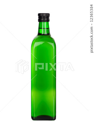 Green Glass bottle with rape oil 12365384