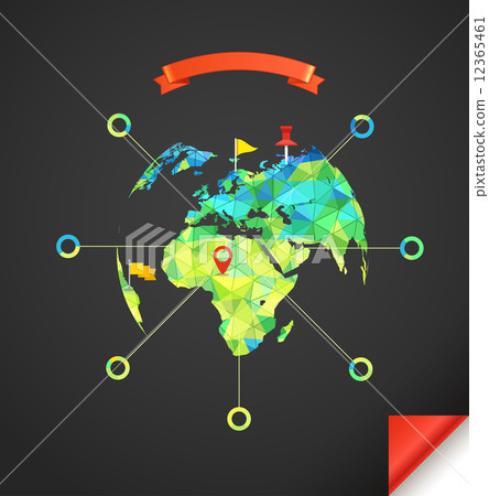 World map infographic template. Design elements 12365461