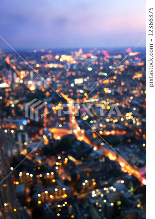 bokeh (out of focus) night London, view from shard, UK 12366375