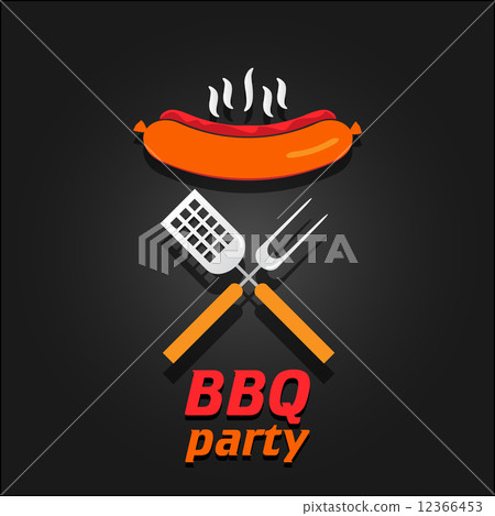 BBQ party invitation. Vector illustration poster 12366453