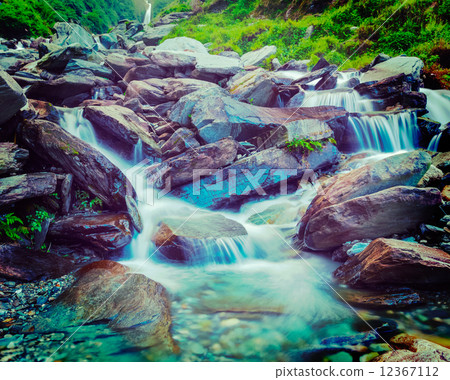 Bhagsu waterfall. Bhagsu, Himachal Pradesh, India 12367112