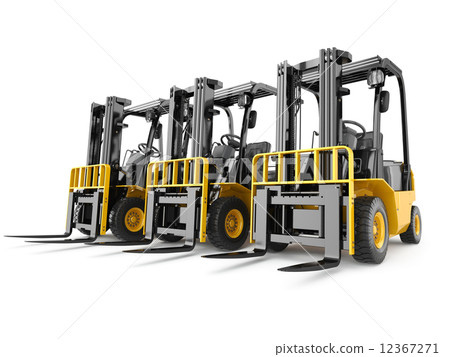 Forklift truck on white isolated background. 12367271