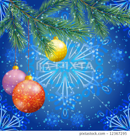 Christmas background with branches and balls Christmas background with branches and balls 12367295