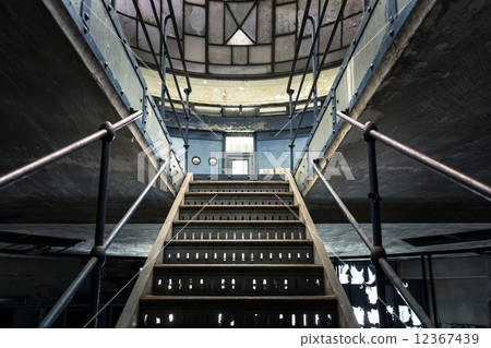 Closeup photo of industrial stairs 12367439
