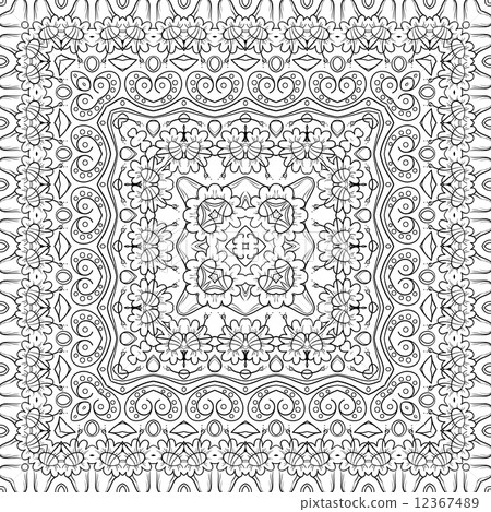 Seamless outline floral pattern 12367489
