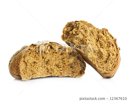 loaf of rye bread isolated on white background 12367610