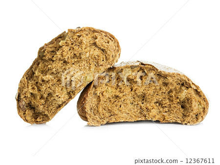 loaf of rye bread isolated on white background 12367611