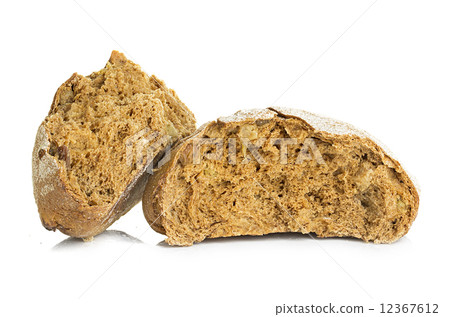 loaf of rye bread isolated on white background 12367612