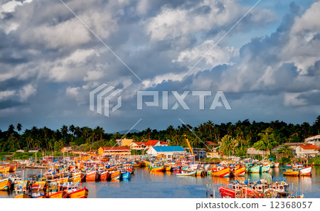 Landscape of colored fishing boats Landscape of colored fishing boats 12368057