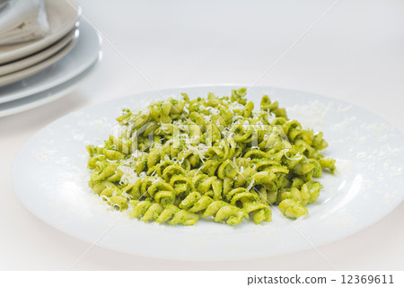 italian fusilli pasta and pesto italian fusilli pasta and pesto 12369611