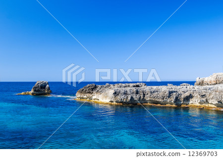 Mediterranean sea scenery with cliffs of Menorca island, Spain. 12369703