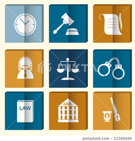 law judge icon set, justice sign 12369880