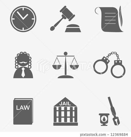 law judge icon set, justice sign 12369884