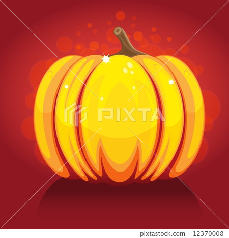 Halloween pumpkin on red background - Stock Illustration [12370008] - PIXTA