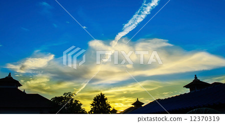 Multicolored Cloudy Sky Sunset 12370319