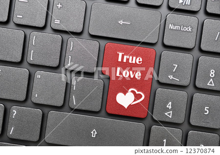 True love on keyboard 12370874