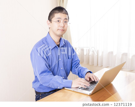 Laptop computer and male Laptop computer and male 12371119
