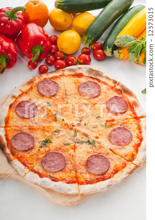 Italian original thin crust pepperoni pizza Italian original thin crust pepperoni pizza 12373015
