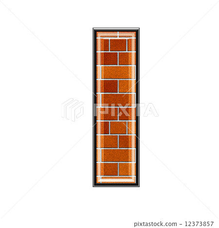 Brick letter isolated on white background - I 12373857