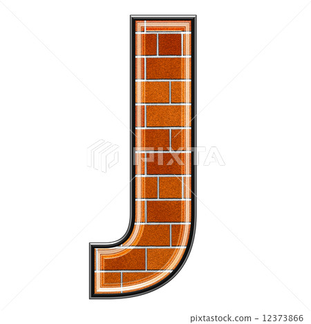 Brick letter isolated on white background - J 12373866