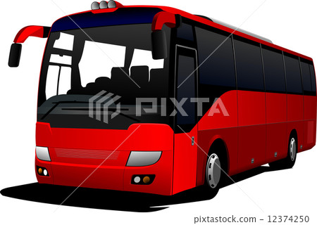 Red city bus. Coach. Vector illustration 12374250