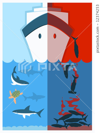 Stop shark finning.Vector color illustration Stop shark finning.Vector color illustration 12374253