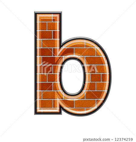 Brick letter isolated on white background - small B 12374259
