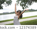 Young Indian Girl playing in park 12374389
