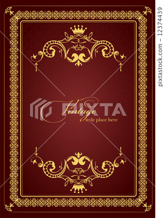 Stock Illustration: Gold ornament on brown background. Can be used as invitation car