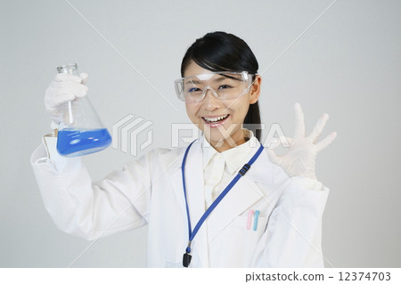 Scientist with Erlenmeyer flask Scientist with Erlenmeyer flask 12374703