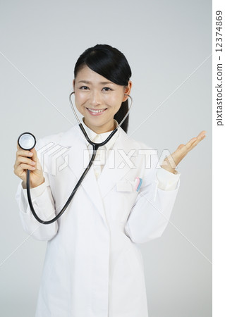 Female doctor with stethoscope 12374869