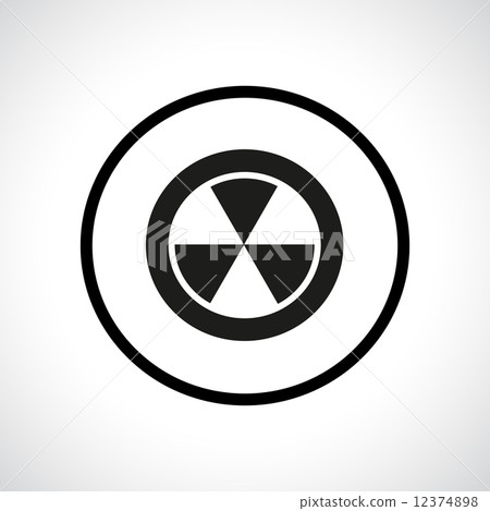 Radiation hazard symbol in a circle.  12374898