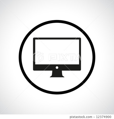 Computer display symbol in a circle. Computer display symbol in a circle. 12374900