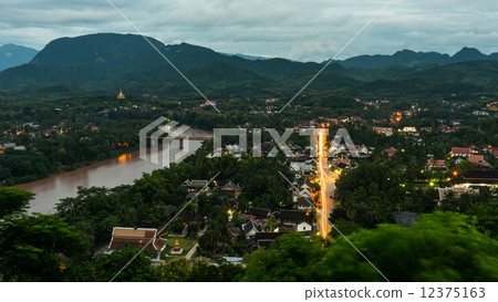Scenic view across Luang Prabang, Laos Scenic view across Luang Prabang, Laos 12375163