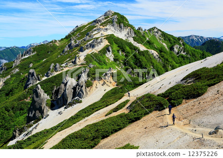 登山者前往阿爾卑斯山北部·Mt。 12375226