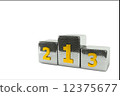 Sports metal podium for the first, second and third place 12375677