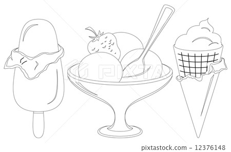 Ice cream, contours, set Ice cream, contours, set 12376148