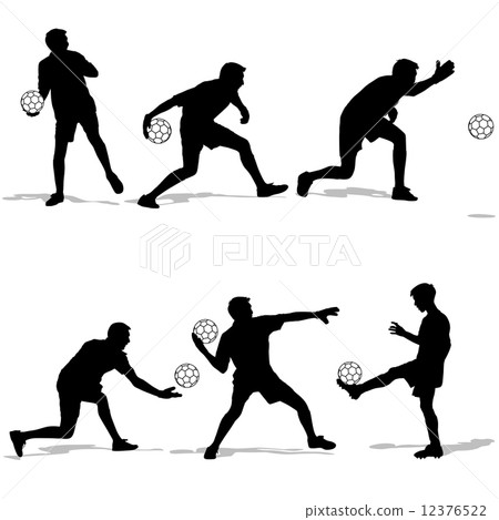 silhouettes of soccer players with the ball. Vector illustration silhouettes of soccer players with the ball. Vector illustration 12376522