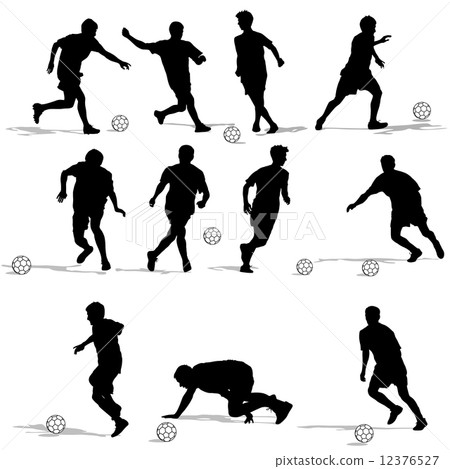 silhouettes of soccer players with the ball. Vector illustration silhouettes of soccer players with the ball. Vector illustration 12376527