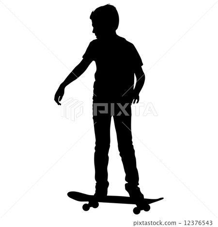 skateboarders silhouette. Vector illustration. skateboarders silhouette. Vector illustration. 12376543