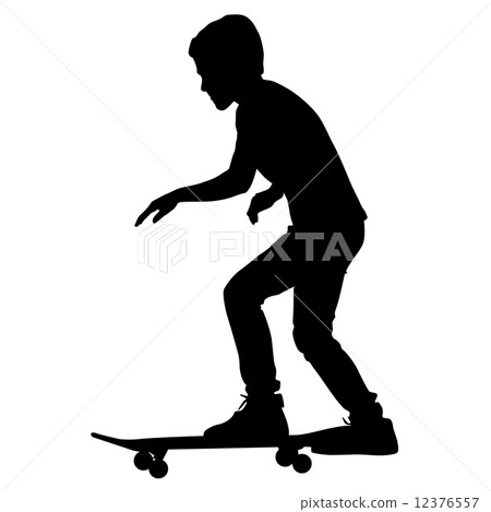 skateboarders silhouette. Vector illustration. skateboarders silhouette. Vector illustration. 12376557