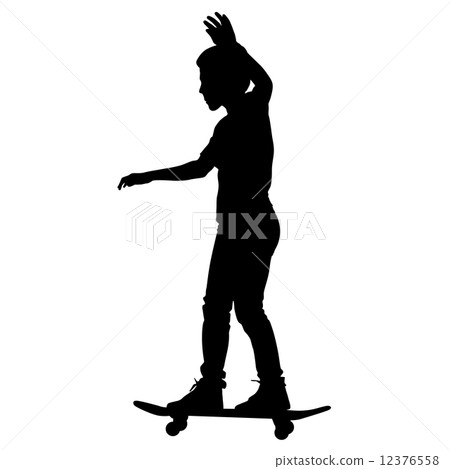 skateboarders silhouette. Vector illustration. skateboarders silhouette. Vector illustration. 12376558