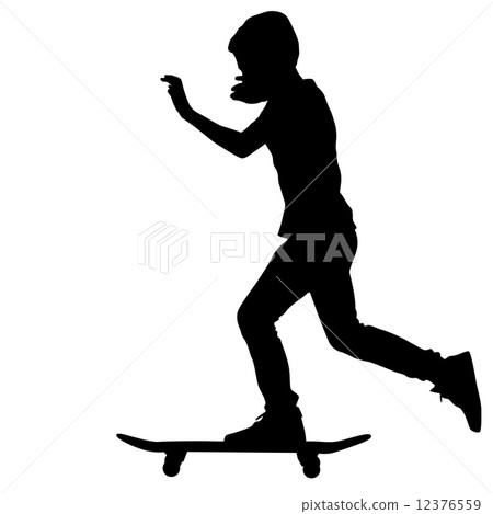 skateboarders silhouette. Vector illustration. skateboarders silhouette. Vector illustration. 12376559