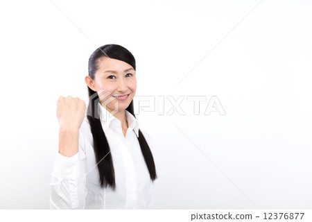 女性中年女商人膽量姿勢 女性中年女商人膽量姿勢 12376877