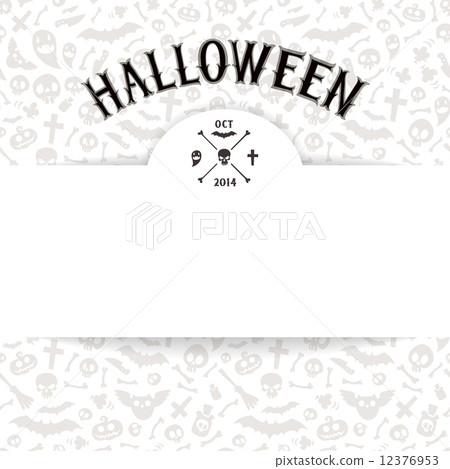 White Paper Sheet on Light Halloween Background 12376953