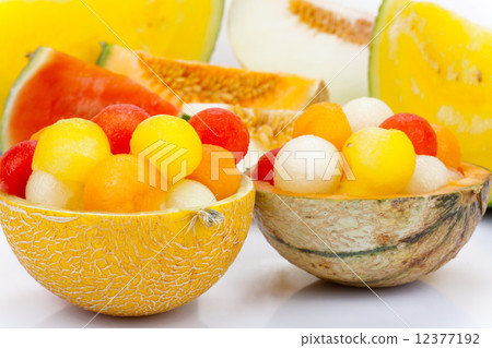 Melon as a bowl for melon balls 12377192