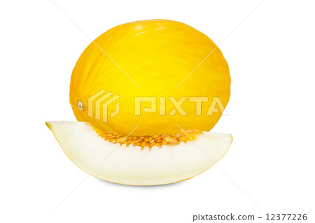Whole and one pieces of a Honeydew Melon 12377226