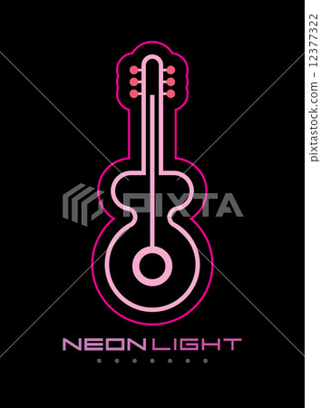 Guitar neon sign 12377322