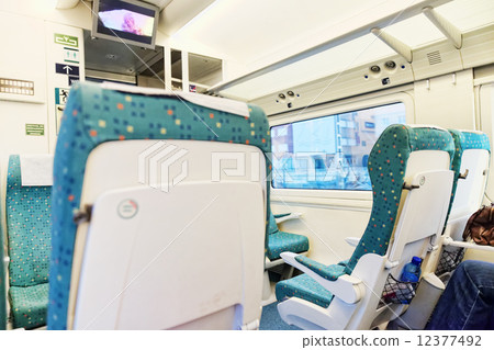 Interior of the high-speed train. 12377492