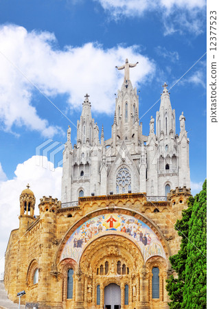 Temple on top of Mount Tibidabo, the Temple of the Sacred Heart. 12377523